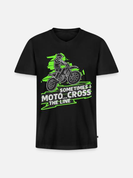 Motorcross Ordsprog Bike Motocross - Premium økologisk T-shirt med V-hals til mænd - sort