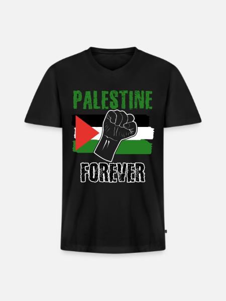 Palestine Flag Palestine - Men's Premium Organic T-shirt with V-neck - black
