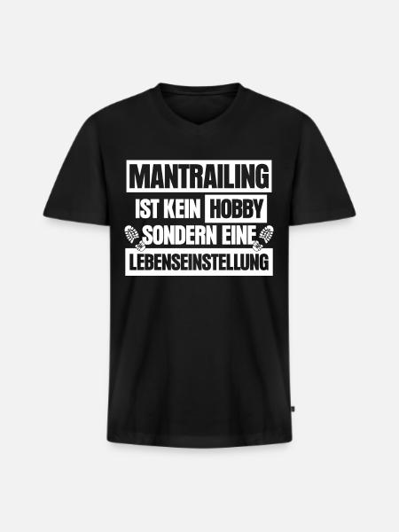 Mantrailing - Männer Premium Bio T-Shirt mit V-Ausschnitt - Schwarz
