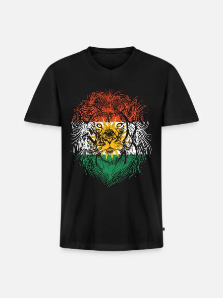 Kurdistan Lion kurdere kurdere kurdisk gave - Premium økologisk T-shirt med V-hals til mænd - sort
