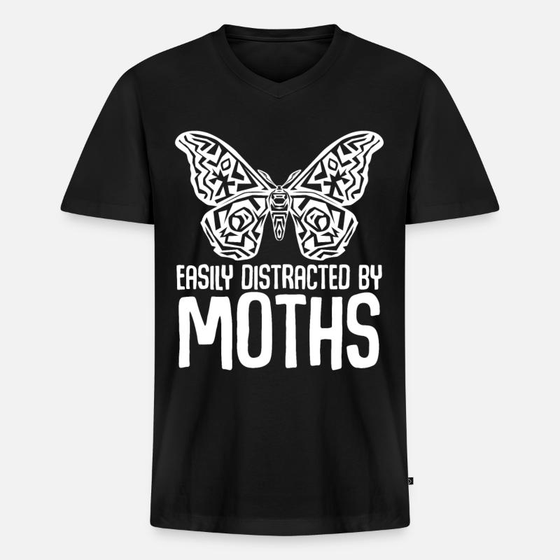 Moth Meme Moth - Men's Premium Organic T-shirt with V-neck - black