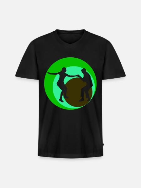 Boogie Woogie Dance Retro Dancers - Men's Premium Organic T-shirt with V-neck - black