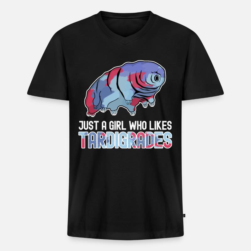 Tardigrade Tardigrades Wasserbär - Männer Premium Bio T-Shirt mit V-Ausschnitt - Schwarz
