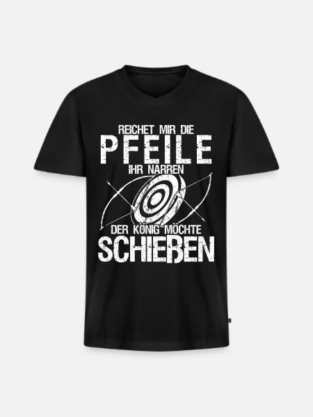 Recurvebogen Langbogen Bogenschießen - Männer Premium Bio T-Shirt mit V-Ausschnitt - Schwarz
