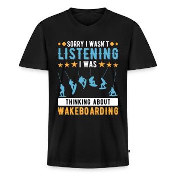 Wakeboard Wakeboarding Wakeboarder - Männer Premium Bio T-Shirt mit V-Ausschnitt - Schwarz - Vorne - Nico (187cm)