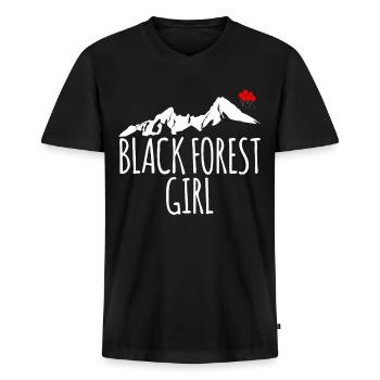 Schwarzwald Mädchen Frau Schwarzwaldbub - Männer Premium Bio T-Shirt mit V-Ausschnitt - Schwarz - Vorne - Nico (187cm)