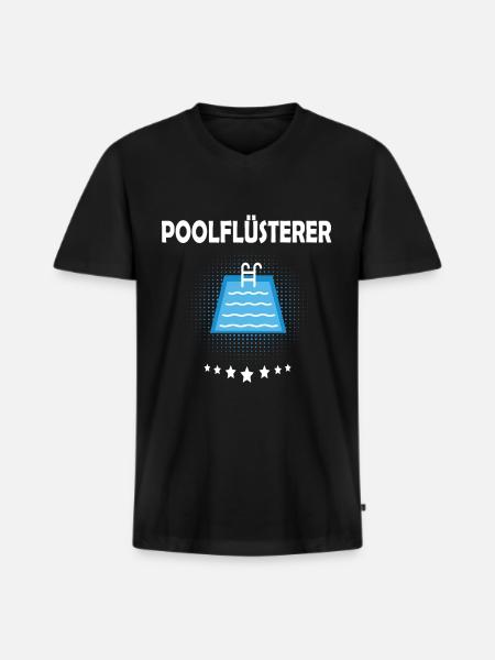 Poolflüsterer - Männer Premium Bio T-Shirt mit V-Ausschnitt - Schwarz