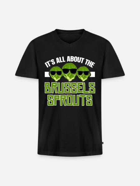 Brussels sprouts vegetables Brussels Sprouts - Men's Premium Organic T-shirt with V-neck - black