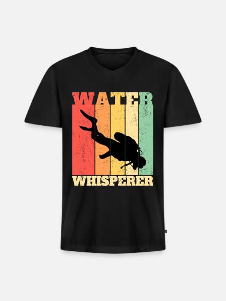 Diving Diver Diver - Men's Premium Organic T-shirt with V-neck - black