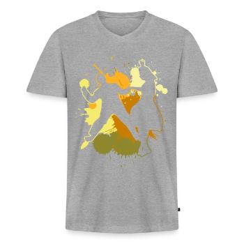 Boogie Woogie Tänzer Tanzen Swing - Männer Premium Bio T-Shirt mit V-Ausschnitt - Grau meliert - Vorne