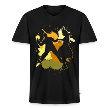 Boogie Woogie Tänzer Tanzen Swing - Männer Premium Bio T-Shirt mit V-Ausschnitt - Schwarz - Vorne - Nico (187cm)