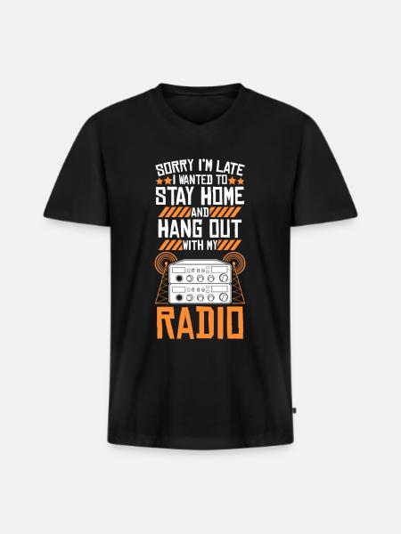 Amateurfunker Funker Radio Funkgerät - Männer Premium Bio T-Shirt mit V-Ausschnitt - Schwarz