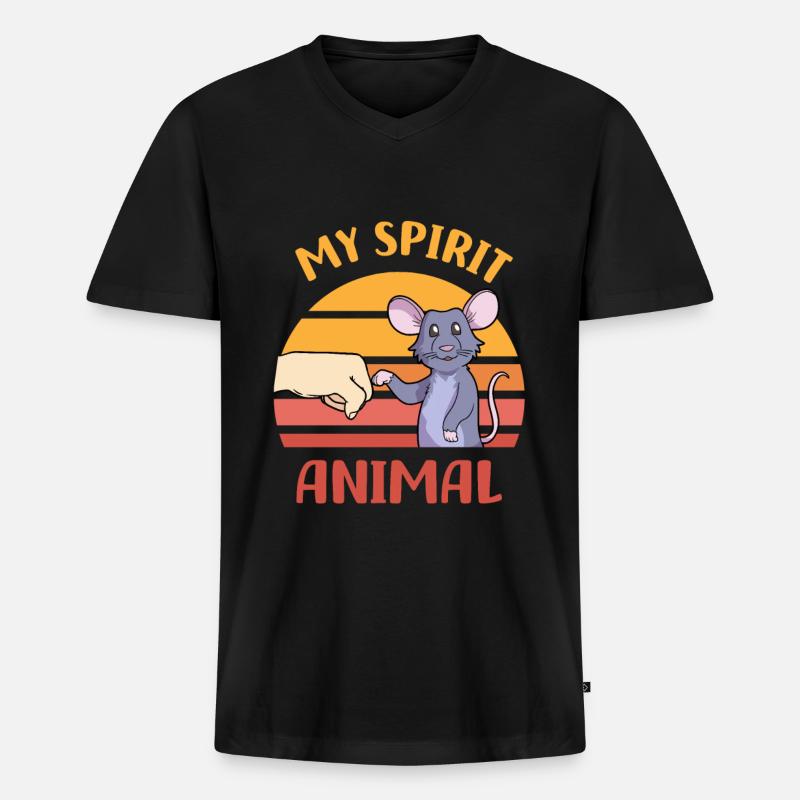 Ratte - Männer Premium Bio T-Shirt mit V-Ausschnitt - Schwarz