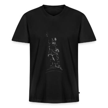 Hermann Monument Detmold Lippe - Men's Premium Organic T-shirt with V-neck - black - Front - Nico (187cm)
