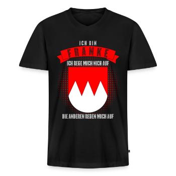 Franken Frankenland Witz Franke - Männer Premium Bio T-Shirt mit V-Ausschnitt - Schwarz - Vorne - Nico (187cm)
