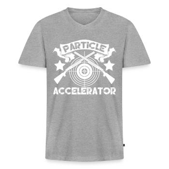 Schützenverein Gewehr Witz Sportschütze - Men's Premium Organic T-shirt with V-neck - heather grey - Front