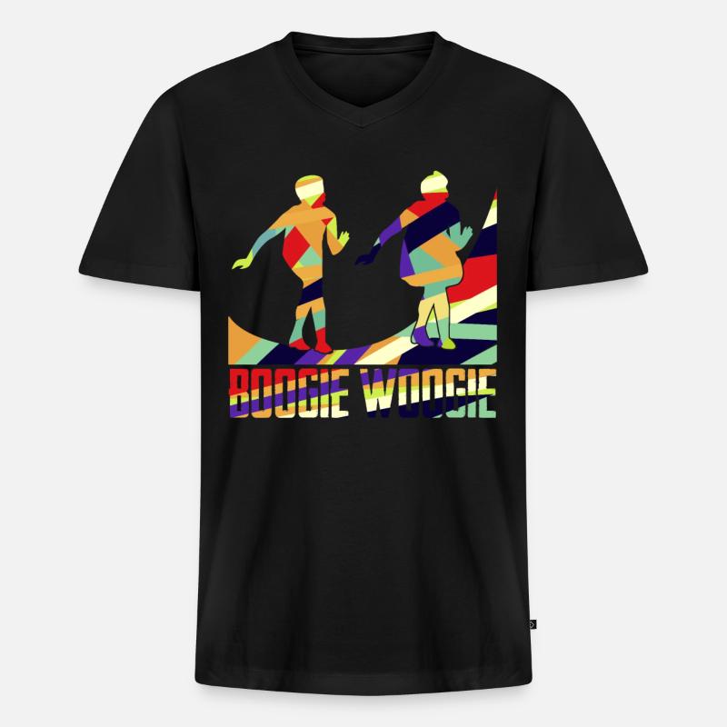 Boogie Woogie Boogie-Woogie Tanzen Swing - Männer Premium Bio T-Shirt mit V-Ausschnitt - Schwarz