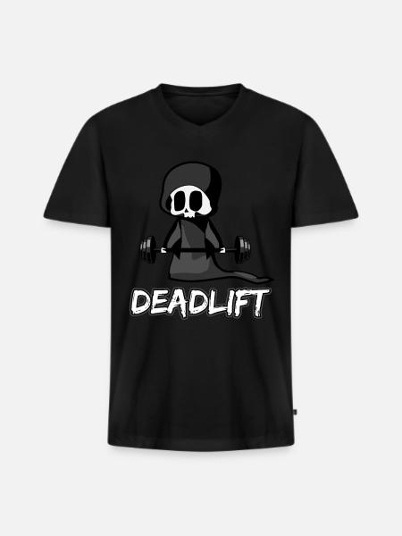 Sensenmann Deadlift Grim Reaper - Men's Premium Organic T-shirt with V-neck - black