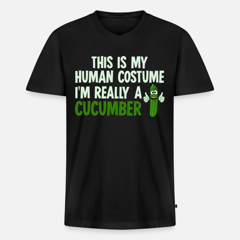 Concombre Concombre Costume Concombre - T-shirt encolure en V Premium bio Homme - noir