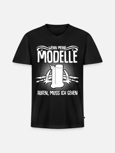 Modellbau Kleber Modellbauer - Männer Premium Bio T-Shirt mit V-Ausschnitt - Schwarz