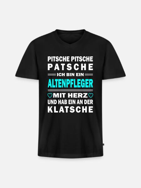 Altenpfleger - Pflegekraft - Pfleger - Männer Premium Bio T-Shirt mit V-Ausschnitt - Schwarz