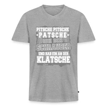 Schrauber - Auto Tuner - Autowerkstatt - Männer Premium Bio T-Shirt mit V-Ausschnitt - Grau meliert - Vorne