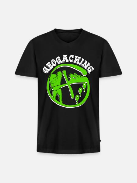 Geocacher Scavenger Hunt Cache Geocache - Men's Premium Organic T-shirt with V-neck - black