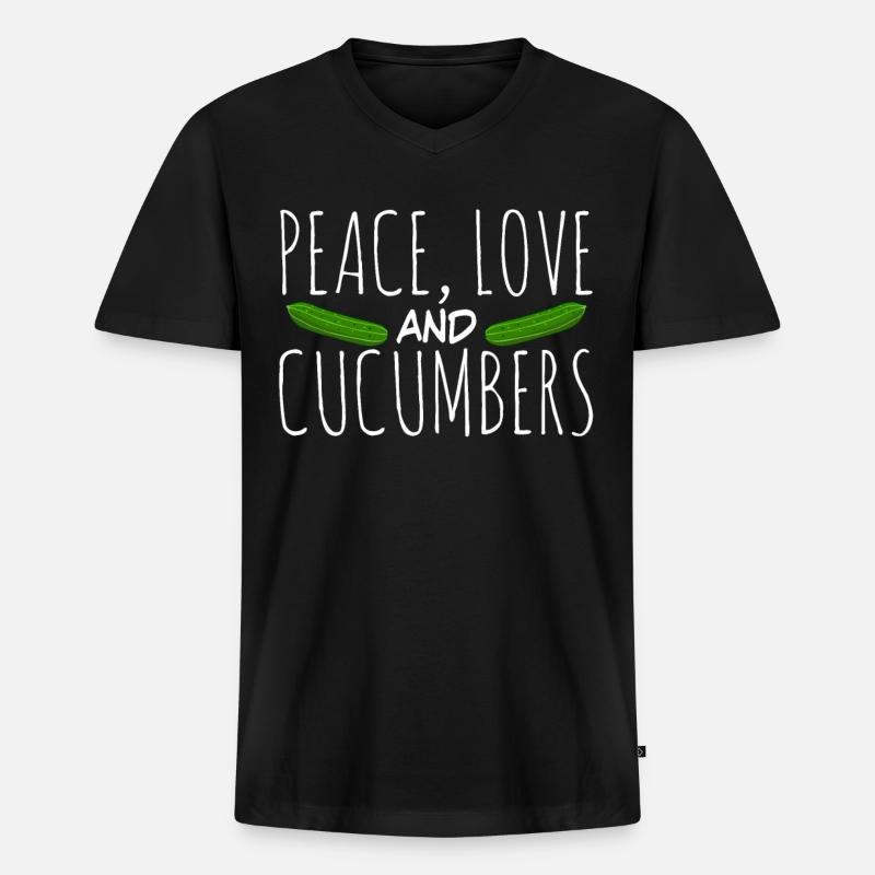 Gurke Cucumbers Gurken - Männer Premium Bio T-Shirt mit V-Ausschnitt - Schwarz