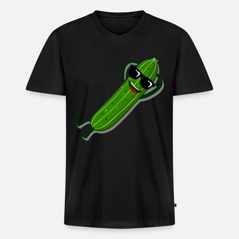 Gurke Sonnenbrille Gurken - Männer Premium Bio T-Shirt mit V-Ausschnitt - Schwarz