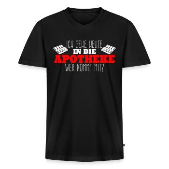 PTA Pharmazie Spruch Apotheke - Männer Premium Bio T-Shirt mit V-Ausschnitt - Schwarz - Vorne - Nico (187cm)