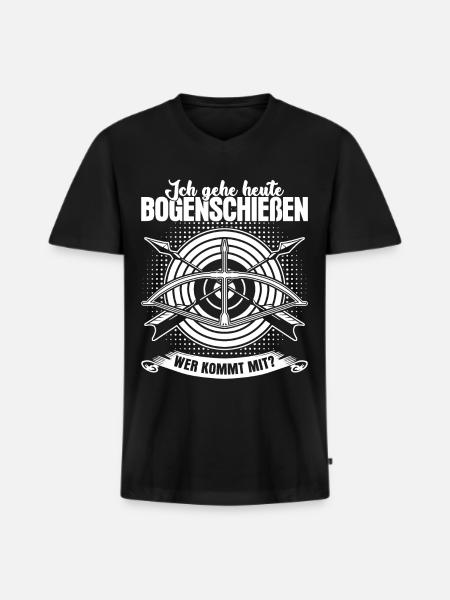 3D Bogensport Langbogen Compoundbogen - Männer Premium Bio T-Shirt mit V-Ausschnitt - Schwarz