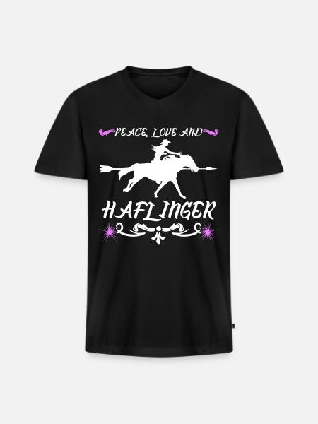 Haflinger Pferd - Männer Premium Bio T-Shirt mit V-Ausschnitt - Schwarz
