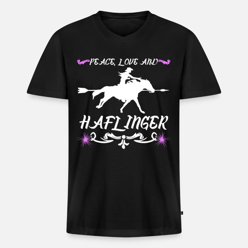 Haflinger Pferd - Männer Premium Bio T-Shirt mit V-Ausschnitt - Schwarz