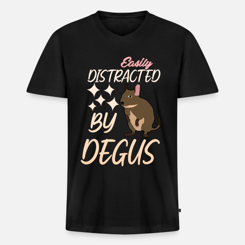 Degu Witz Degus - Männer Premium Bio T-Shirt mit V-Ausschnitt - Schwarz