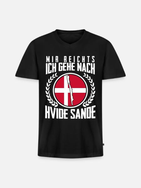 Hvide Sande - Männer Premium Bio T-Shirt mit V-Ausschnitt - Schwarz