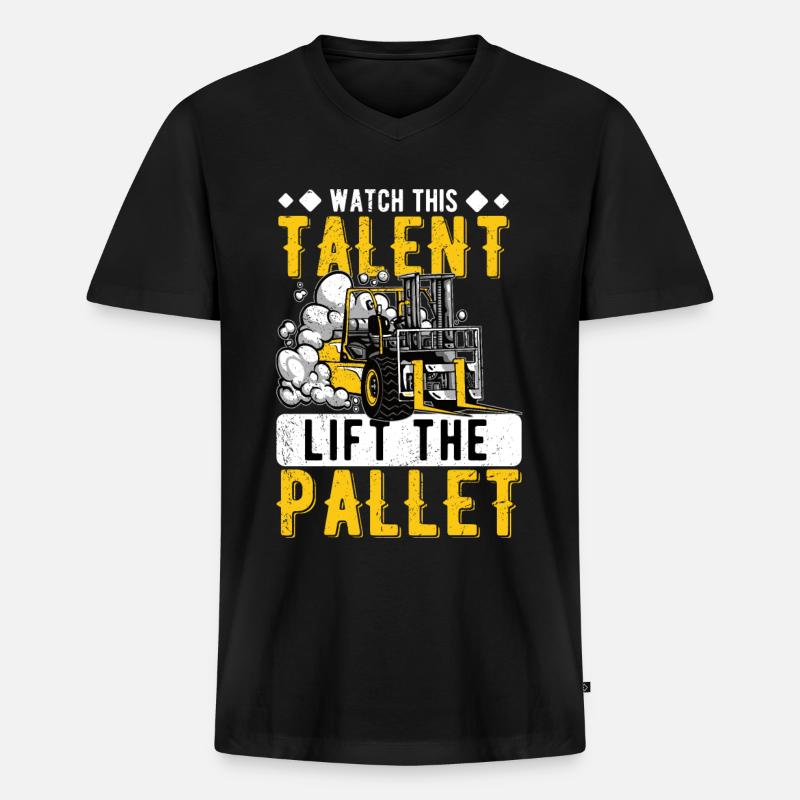 Gabelstapler Staplerfahrer Gabelstaplerfahrer - Männer Premium Bio T-Shirt mit V-Ausschnitt - Schwarz