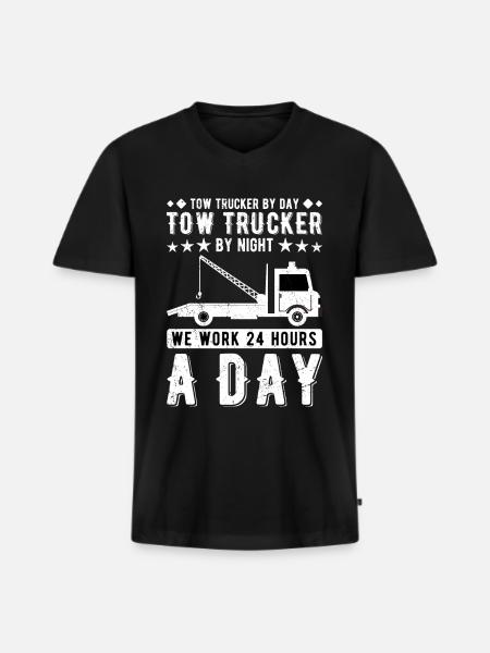 Abschlepper Abschleppdienst Abschleppwagenfahrer - Männer Premium Bio T-Shirt mit V-Ausschnitt - Schwarz