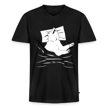 Weisser Schäferhund Schlaf Schäferhunde - Männer Premium Bio T-Shirt mit V-Ausschnitt - Schwarz - Vorne - Nico (187cm)