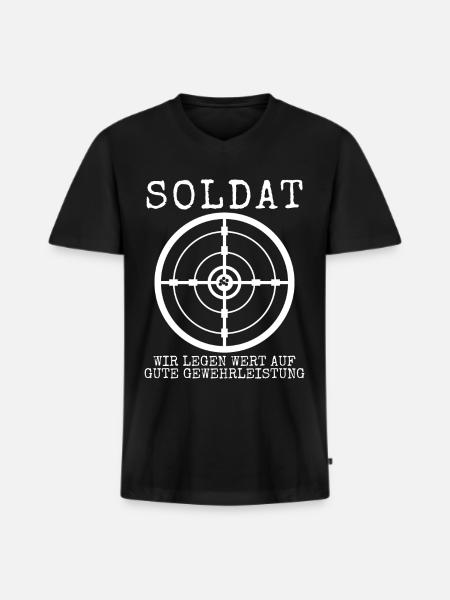 Panzergrenadier Feldjäger Witz Soldat - Männer Premium Bio T-Shirt mit V-Ausschnitt - Schwarz