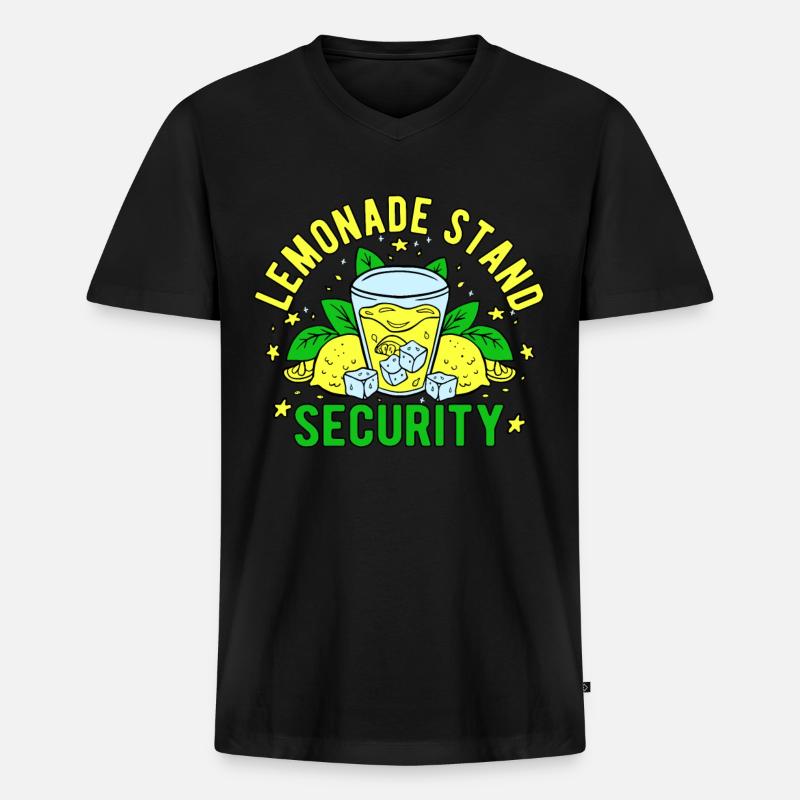 Limonadenverkäufer Lemonade Stand Security - Männer Premium Bio T-Shirt mit V-Ausschnitt - Schwarz