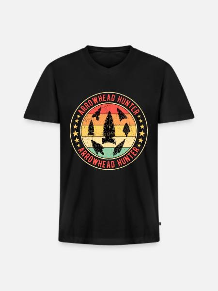 Arrowhead Hunter - Männer Premium Bio T-Shirt mit V-Ausschnitt - Schwarz