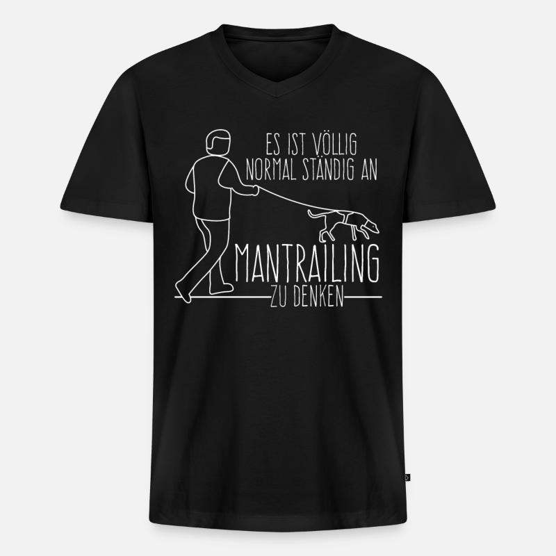 Mantrailing Suchhund Witz Mantrailer - Männer Premium Bio T-Shirt mit V-Ausschnitt - Schwarz