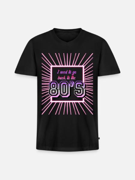 80s Disco Party 80s 1980 - Men's Premium Organic T-shirt with V-neck - black