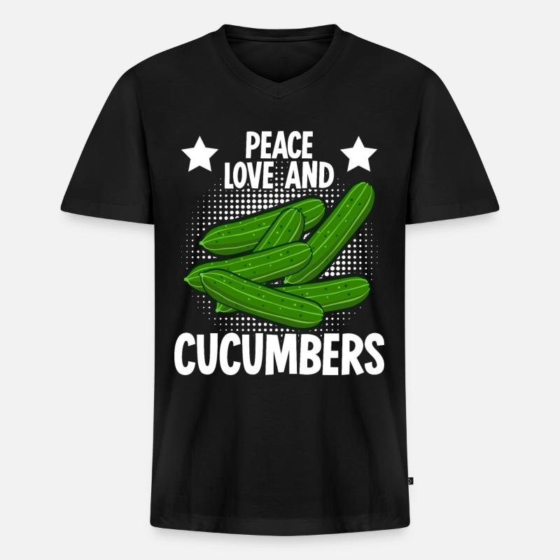 Concombres Concombres Concombre - T-shirt encolure en V Premium bio Homme - noir