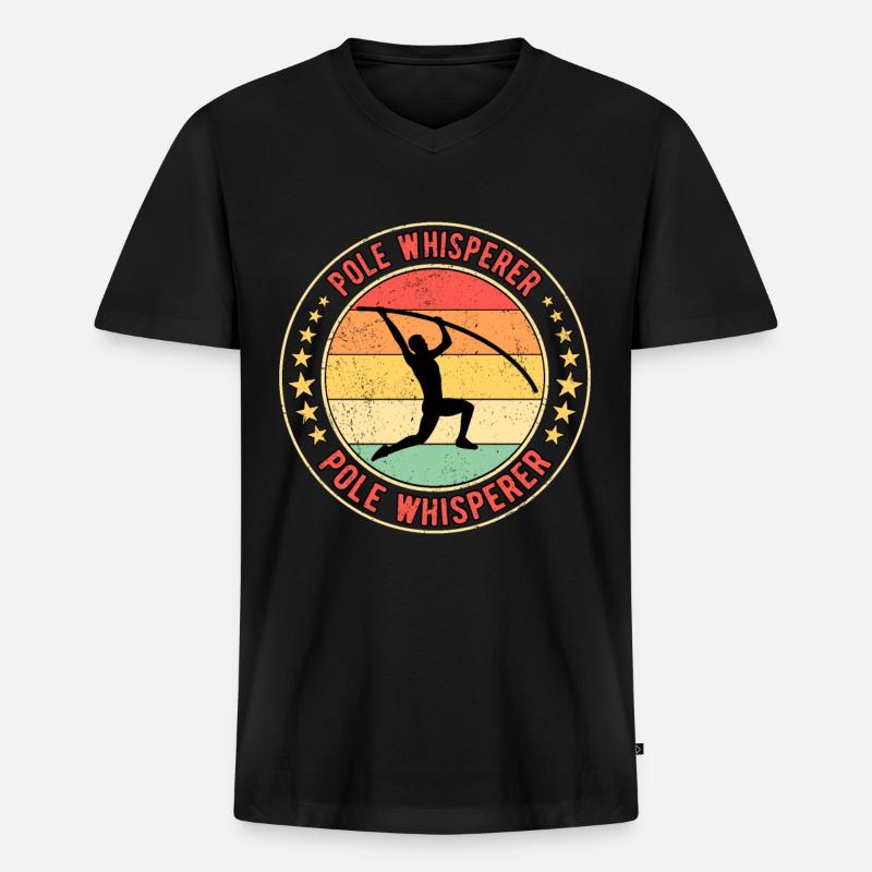 Perchiste Pole Whisperer - T-shirt encolure en V Premium bio Homme - noir