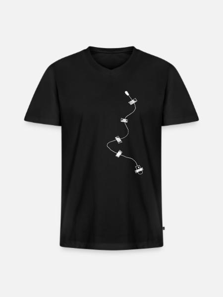 Espion espion agent secret - T-shirt encolure en V Premium bio Homme - noir