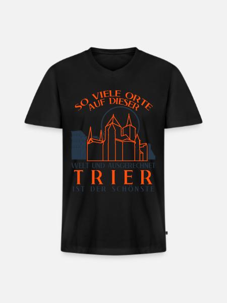 Trier Städtetrip Trierer - Männer Premium Bio T-Shirt mit V-Ausschnitt - Schwarz