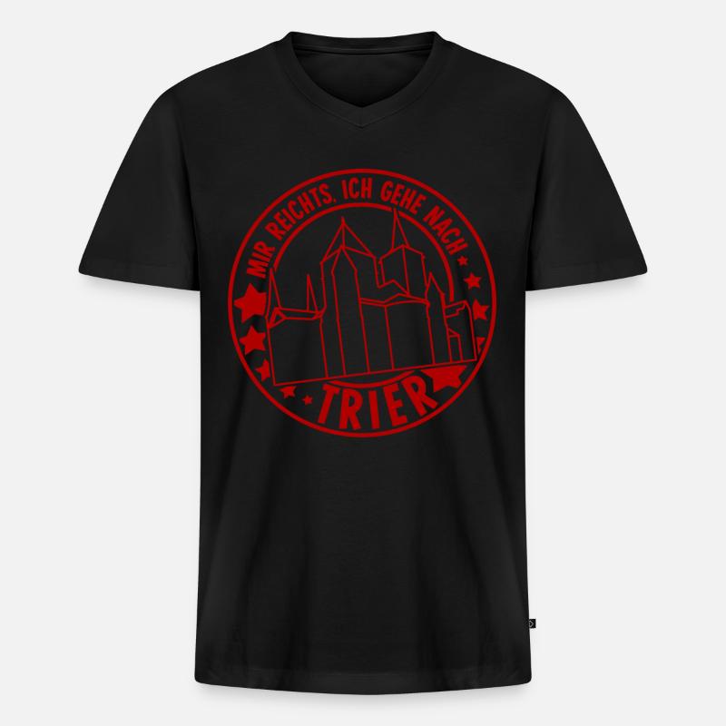 Trier Urlaub Trierer - Männer Premium Bio T-Shirt mit V-Ausschnitt - Schwarz