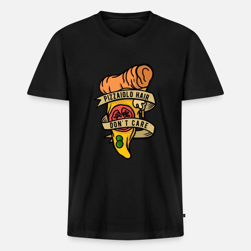 Pizzabäcker Pizzaiolo - Männer Premium Bio T-Shirt mit V-Ausschnitt - Schwarz