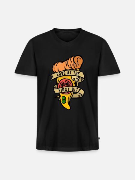 Pizzabäcker Pizzaiolo - Männer Premium Bio T-Shirt mit V-Ausschnitt - Schwarz